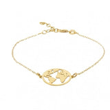 World Map Bracelets For Women Travel Jewellery Rose Gold Chain Friendship Sister Gifts Globe Bracelet Femme BFF
