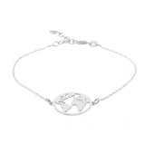 World Map Bracelets For Women Travel Jewellery Rose Gold Chain Friendship Sister Gifts Globe Bracelet Femme BFF